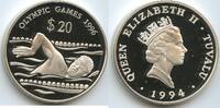 Tuvalu 20 Dollars GB1355 - Olympic Games Atlanta 1996 Schwimmer Proof -