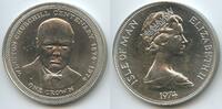 One Crown Silber 1974 Insel Man - Isle of Man GS670 - 100th Anniversary of Winston Churchill 1874-1974 - Elizabeth II. Fast unzirkuiert