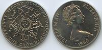 Insel Man - Isle of Man One Crown 1980 GS1352 - Moskau Russland - Summer Olympics Moscow Russia - Queen Elizabeth II. Fast unzirkuiert