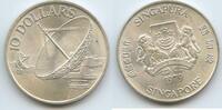 Singapur 10 Dollars Silber GS1111 - Satelitenschüsseln - Satellite Communication Singapore -