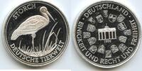Deutschland Silbermedaille GX590 - Storch Deutsche Tierwelt -