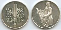 Schweiz Eidgenossenschaft Kanton Sankt Gallen Silbermedaille M#6440 - XXVII. Eidgenössisches Sängerfest St. Gallen -