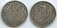 Schweiz Eidgenossenschaft Kanton Sankt Gallen Silbermedaille M#6455 - Zug 600 Jahre im Bund der Eidgenossen 1352-1952 -