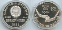 Nordkorea 500 Won Silber M#1023 - Hockey - Winter Olympic Games 1988 Calgary Kanada -