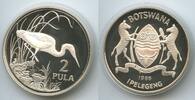 Botswana 2 Pula Silber G0192 - Braunkehlreiher - Wildlife Series - Slaty Egret Botsuana -