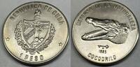 Kuba Cuba 1 Peso 1985 M#3094 - Krokodil Cocodrilo Cuban Fauna Series III. UNC