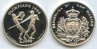 San Marino 1000 Lire Silber G1702 - Olympiade Atlanta 1996 USA Athleten Griechenland Proof -