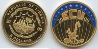 Liberia 5 Dollars PA006 - Europe ECU Multicolor-Gold-Plated -
