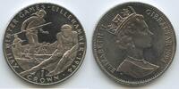 Gibraltar One Crown (1 Crown) G0152 - Winter Olympics-Lillehammer 1994 - Skier Elizabeth II. -