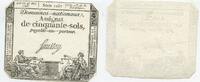 Frankreich Assignat de cinquante Sols (50 Sols) GB535 - Banknote Paper Money France Domaines nationaux -