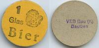 Deutsche Demokratische Republik DDR Biermarke 1 Glas Bier Wertmarke Bierzeichen PA497 - Bautzen VEB Bau (K) Sachsen -