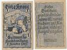 Österreich Oberösterreich Linz 1 Krone Notgeldschein blau GB233 - Gutschein der Buchhandlung F.Steurer Linz -