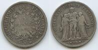 Frankreich 5 Francs Silber GS736 - Herkules Gruppe - Third Republic France -