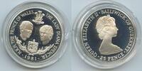 Guernsey 25 Pence Silber G0214 - Royal Wedding 1981 – Wedding of Prince Charles and Lady Diana Spencer -
