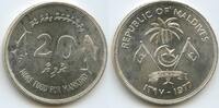 Malediven 20 Rufiyaa Silber M#7305 - Fishes, Palm F.A.O. MORE FOOD FOR MANKIND Maldives -