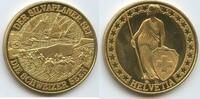 Schweiz Eidgenossenschaft Helvetia Medaille vergoldet GY432 - Der Silvaplaner See - Dei Schweizer Seen -