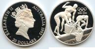 Australien Australia 20 Dollars Silber G0421 - Schwimmer 100 Years Olympic Games 1896-1996 Proof -