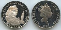 50 Dollars 1990 Cook Inseln G0174 - Samuel de Champlain - 500 Jahre Amerika 1492-1992 Cook Islands Fast unzirkuiert, leicht angelaufen