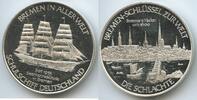 Deutschland Bundesrepublik Bremen Silbermedaille nd. PA182 - Bremen Schlüssel zur Welt - Diev Schlachte - Schulschiff Deutschland Proof, leichte ...