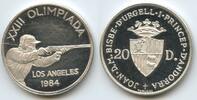 Andorra 20 Diners Silber M#5014 - XXIII Summer Olympics Games Los Angeles - Joan Martí i Alanis -