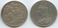 Großbritannien United Kingdom One Crown Silber GS1144 - Queen Victoria 1837-1901 Great Britain -