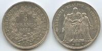 Frankreich 5 Francs Silber H0978 - Herkules Gruppe France Third Republic -