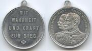 Deutsches Reich Kaiserreich Österreich Medaille in Aluminium M#7302 - Kaiser Franz Joseph & Wilhelm II. - Mit Warheit und Kraft zum Sieg -