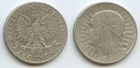 Polen Rzeczpospolita Polska 5 Zlotych (5 Zloty) Silber H0747 - Polonia Queen Jadwiga Polskich Polska First Republic Poland -