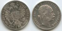 Österreich Kaiserreich 1 Florin (Fl, Gulden) Silber 1877 Wien M#8295 - Kaiser Franz Joseph. 1848-1916 Austria VF-EF