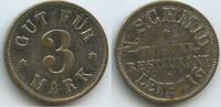 Deutsches Reich Sachsen Wertmarke Gut für 3 Mark Jeton Token G11108 - N.Schmid Leipzig Theater-Restaurant -