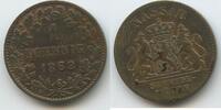 Herzogtum Nassau 1 Pfennig 1862 G14298 - Adolph 1839-1866 VF-