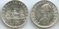 Italien Republik 500 Lire Silber M#7633 - Christopher Columbus's ships, Nina, Pinta, Santa Maria - Italy Italia -