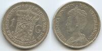 1 Gulden Silber 1914 Niederlande Königreich M#6658 - Wilhelmina I. 1890-1948 Netherlands Sehr Schön