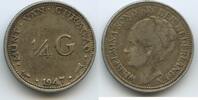 Curacao Niederländische Antillen ¼ Gulden Silber H0416 - Wilhelmina 1890-1948 Netherlande -