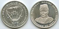 République du Mali 10 Francs Silber G16209 - Independence President Modibo - One People, One Goal, One Faith -