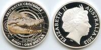 1 Dollar - 1 Unze Bullion Coin 1 Oz Silber 2013 Australien Australia G2094 - Bindi - Salzwasserkrokodil - Australian Saltwater Crocodiles Poliert...