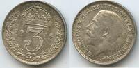 Großbritannien United Kingdom 3 Pence Silber H1476 - King George V. 1910-1936 Great Britain -