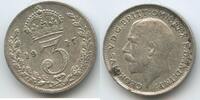 Großbritannien United Kingdom 3 Pence Silber H1477 - King George V. 1910-1936 Great Britain -