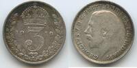 Großbritannien United Kingdom 3 Pence Silber H1478 - King George V. 1910-1936 Great Britain -