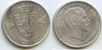 Norwegen 50 Öre (50 Øre) Silber 1918 ⚒ M#7569 - Haakon VII. 1905-1957 - Norge Norway VF