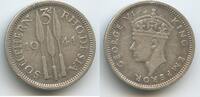 Südrhodesien 3 Pence Silber M#7097 - King George VI. 1936-1952 British Southern Rhodesia Zimbabwe -