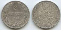 Finnland 2 Markkaa Silber H0580 - Alexander II. 1855-1881 Finland -