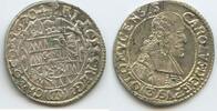 RDR Bistum Olmütz - Königreich Böhmen 3 Kreuzer (Groschen) Silber M#3044 - Karl von Liechtenstein-Kastelkorn 1664-1695 -