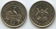 Uganda Fifty (50) Cents G12988 - Kranich East African crowned Crane -