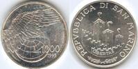 San Marino 1000 Lire Silber GS868 - Ostrich feathers and towers -