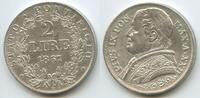 2 Lire Silber 1867 XXII Vatikan Italien-Kirchenstaat H0102 - Papst Pius IX. 1846-1878 Sehr Schön - Vorzüglich