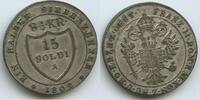 Italien Görz Österreich Lombardei Venetien 15 Soldi Silber (8-1/2 Kreuzer) H0190 - RAR Franz II. 1792-1835 Italian States Gorizia Austria -