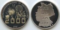 Deutschland Medaille versilbert teilvergoldet PA026 - Jahrtausendwechsel in Deutschland - Wir sind ein Volk -