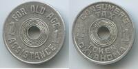 Vereinigten Staaten von Amerika 1 Cent Token Jeton Wertmarke T570 - Oklahoma For Old Age Assistance Consumers Tax USA -