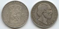 1 Gulden Silber 1864 Niederlande Königreich H0428 - Wilhelm III. 1849-1890 Netherlands Sehr schön